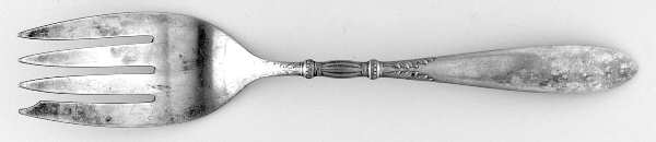 Queen Ann-St. Moritz (Silverplate, 1910) Medium Solid Cold Meat Serving Fork by International Silver