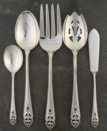 Queen's Lace (Sterling, 1949) 5 Piece Hostess Set by International Silver