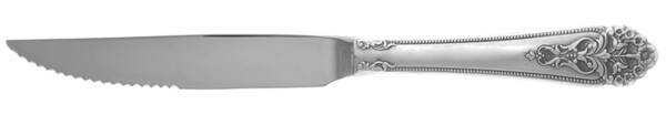 Queen's Lace (Sterling, 1949) Steak Knife Individual Hollow, Serrate HC