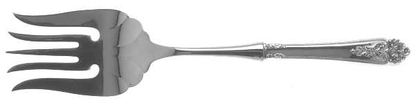 Queen's Lace (Sterling, 1949) Large Stainless-Tine Cold Meat Serving Fork