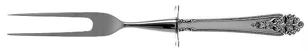 Queen's Lace (Sterling, 1949) Small Steak Carving Fork with Stainless Prongs