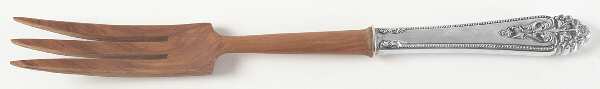 Queen's Lace (Sterling, 1949) Salad Serving Fork with Wooden Prongs