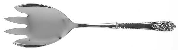 Queen's Lace (Sterling, 1949) Salad Serving Fork with Stainless Prongs