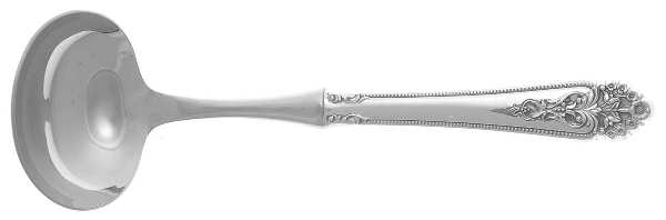 Queen's Lace (Sterling, 1949) Hollow Handle Gravy Ladle with Stainless Bowl
