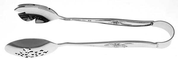 Random Rose (Stainless) Ice Serving Tongs Large HC