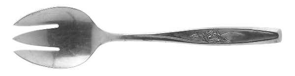 Random Rose (Stainless) Small Solid Cold Meat Serving Fork