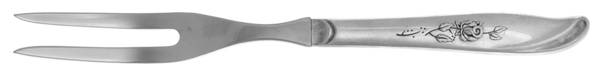Random Rose (Silverplate, 1960) Small Steak Carving Fork with Stainless Prongs