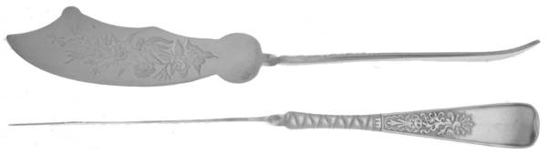 RC One (Silverplate) Flat Twisted Handle Master Butter Knife Bright Cut