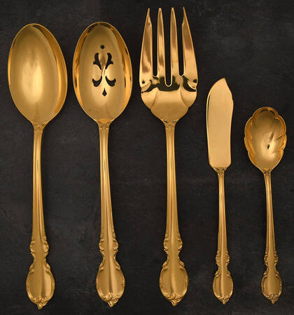Reflection (Gold Electroplate, 1959) 5 Piece Hostess Set