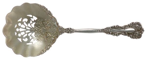 Revere (Sterling, 1898, No Monograms) Solid Bon Bon Spoon with Pierced Bowl