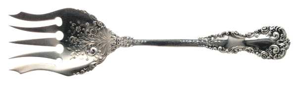 Revere (Sterling, 1898, No Monograms) Large Solid Tined Sardine Serving Fork