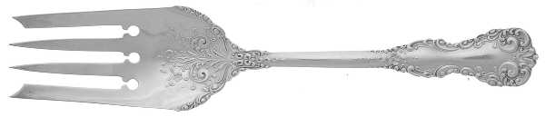 Revere (Sterling, 1898, No Monograms) Small Solid Cold Meat Serving Fork
