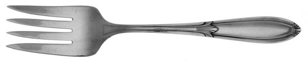 Rhapsody-Old (Sterling, 1931, No Monograms) Medium Solid Cold Meat Serving Fork