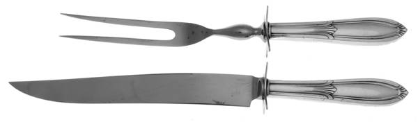 Rhapsody-Old (Sterling, 1931, No Monograms) 2 Piece Small Carving Set W/ Sterling Guard