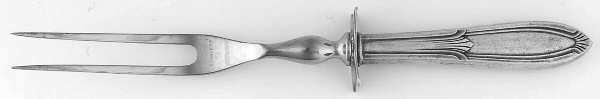 Rhapsody-Old (Sterling, 1931, No Monograms) Small Carving Fork W/Sterling Guard