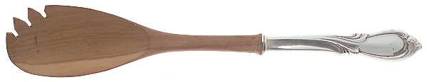 Rhapsody-New (Sterling, 1957) Salad Serving Fork with Wooden Prongs