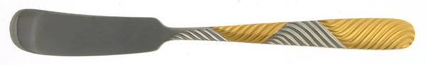 Riviera (Stainless, Gold Accent) Flat Handle Master Butter Knife