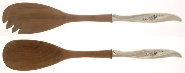 Rose Ballet (Sterling, 1962) Wooden Bowl 2 Piece Salad Set