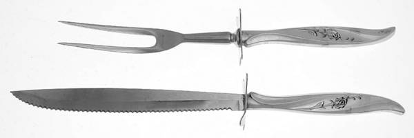 Rose Ballet (Sterling, 1962) Large 2-Piece Roast Carving Set w/Stainless Blade