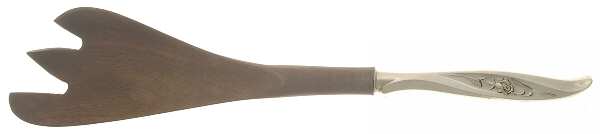 Rose Ballet (Sterling, 1962) Salad Serving Fork with Wooden Prongs