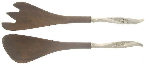 Rose Ballet (Sterling, 1962) Wooden Bowl 2-Piece Salad Set