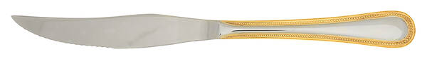 Royal Bead Gold (Stainless, Gold Accent) Individual Steak Knife Hollow Handle