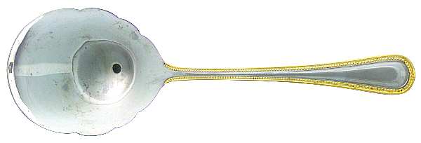 Royal Bead Gold (Stainless, Gold Accent) Solid Shell Casserole Spoon