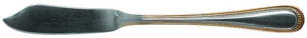Royal Bead Gold (Stainless, Gold Accent) Flat Handle Master Butter Knife by International Silver