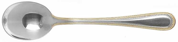 Royal Bead Gold (Stainless, Gold Accent) Sugar Spoon by International Silver