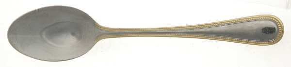 Royal Bead Gold (Stainless, Gold Accent) Place/Oval Soup Spoon by International Silver
