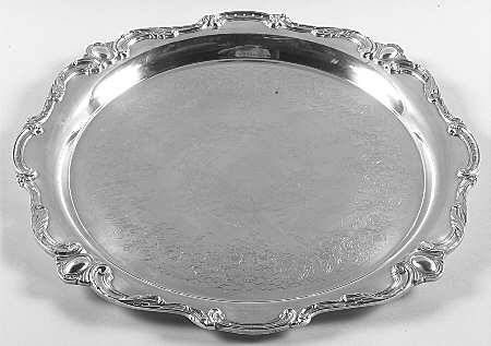 Rochelle (Silverplate, Hollowware) Large Chased Round Tray