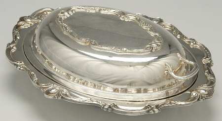 Rochelle (Silverplate, Hollowware) Double Vegetable Bowl