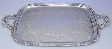Rococo (Silverplate, Hollowware) Large Silverplate Waiter Tray