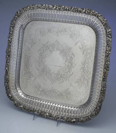 Rococo (Silverplate, Hollowware) 15" Square Tray