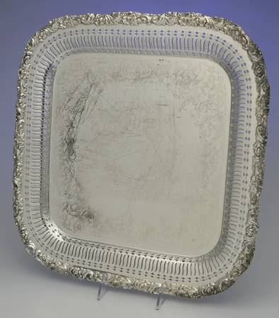 Rococo (Silverplate, Hollowware) 15" Square Tray