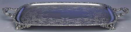 Rococo (Silverplate, Hollowware) Large Footed Waiter Tray