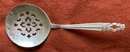 Royal Danish (Sterling, 1939) Solid Bon Bon Spoon with Pierced Bowl