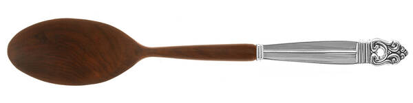 Royal Danish (Sterling, 1939) Salad Serving Spoon with Wooden Bowl HC