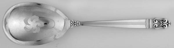 Royal Danish (Sterling, 1939) Pierced Solid Salad Serving Spoon