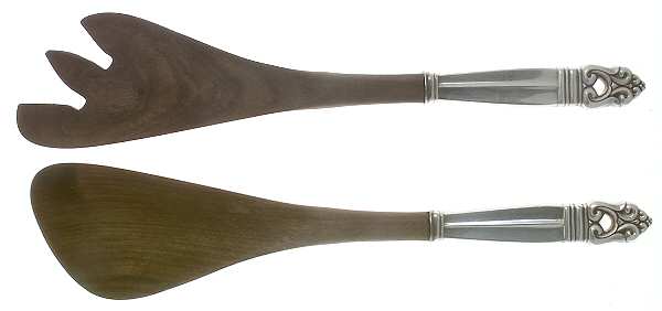 Royal Danish (Sterling, 1939) 2 Piece Wooden Bowl Salad Set