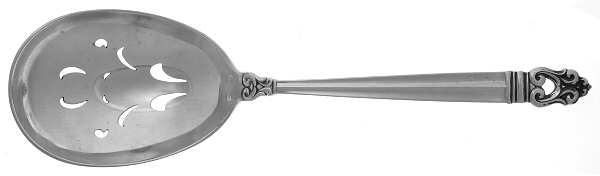 Royal Danish (Sterling, 1939) Pierced Salad Serving Spoon, Solid Piece