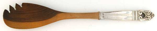 Royal Danish (Sterling, 1939) Salad Serving Fork with Wooden Prongs