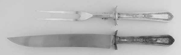 Romance (Silverplate, 1925) Large 2-Piece Roast Carving Set w/Stainless Blade