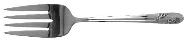 Romance (Silverplate, 1952) Large Solid Cold Meat Serving Fork