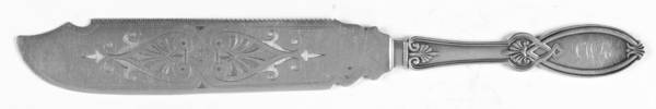 Roman I (Silverplate, 1865) Solid Bright Cut Cake Saw