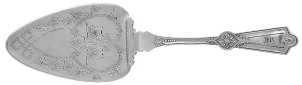 Roman II (Silverplate, 1884) Large Solid Bright Cut Pie Knife