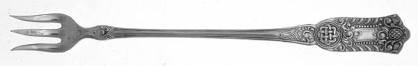 Romanesque (Silverplate, 1898) Monogram Cocktail/Seafood Fork