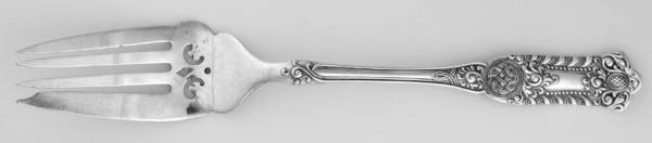 Romanesque (Silverplate, 1898) Medium Solid Cold Meat Serving Fork