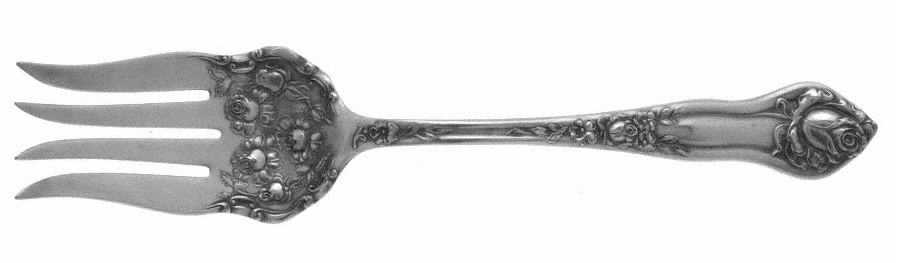 Rosedale II (Silverplate, 1913) Medium Solid Cold Meat Serving Fork