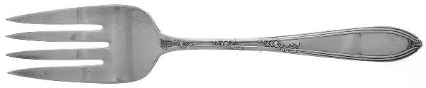 Rosemary (Silverplate, 1919) Medium Solid Cold Meat Serving Fork by International Silver